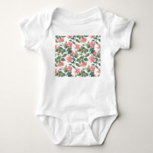 Wilde Rose Aquarellblume Nahtlos Baby Strampler