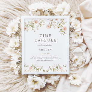 Wilde Rose Baby Erstgeburtenzeit Kapselunterschrif Poster