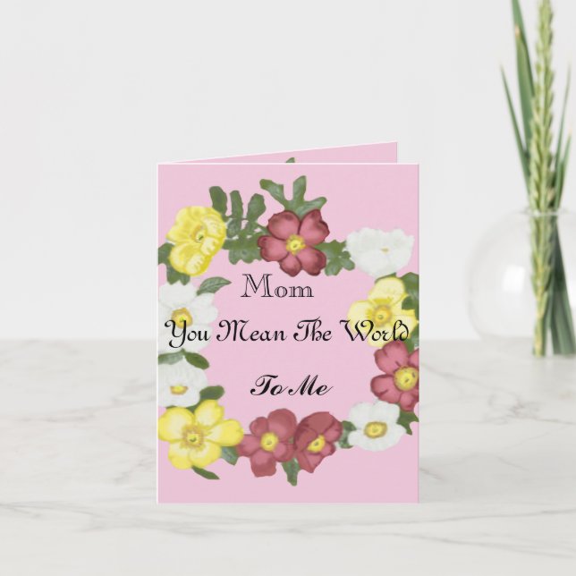 Wilde Rose Bearbeitbare Mama Karte (Vorderseite)
