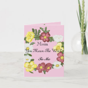 Wilde Rose Bearbeitbare Mama Karte