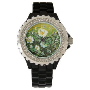 Wilde Rose, berühmtes Gemälde von Van Gogh Armbanduhr