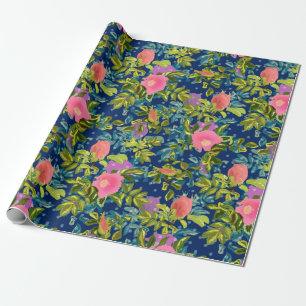 Wilde Rose, blauer Hintergrund, wilde Rose, Rose, Geschenkpapier