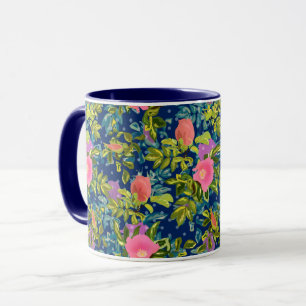Wilde Rose, blauer Hintergrund, wilde Rose, Rose,  Tasse