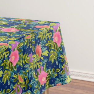 Wilde Rose, blauer Hintergrund, wilde Rose, Rose, Tischdecke