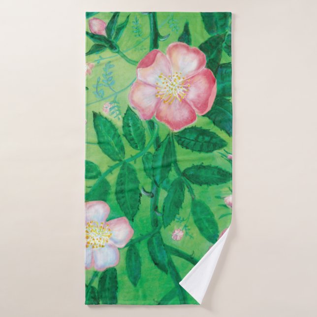 Wilde Rose Blume Badehandtuch (Badehandtuch)