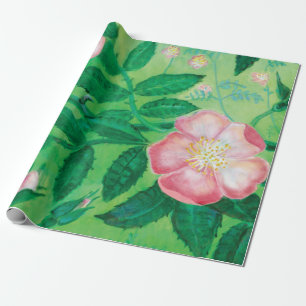 Wilde Rose Blume Geschenkpapier