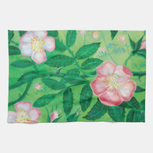 Wilde Rose Blume Geschirrtuch