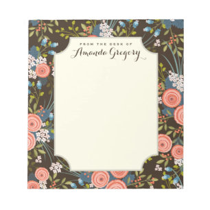 Wilde Rose Blumengarten Personalisiert Notepad Notizblock