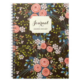 Wilde Rose Blumengarten Personalisiertes Notebook Notizblock
