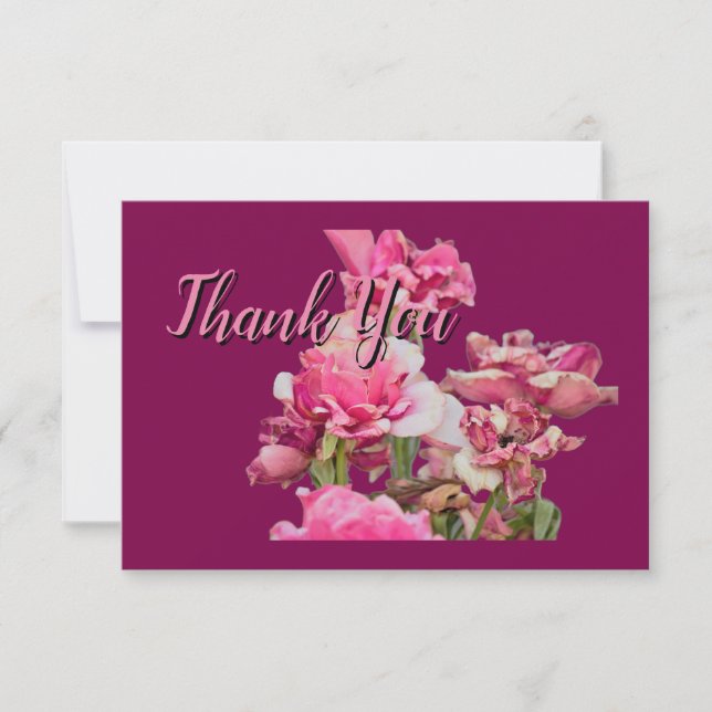 Wilde Rose Danke Karte (Vorderseite)