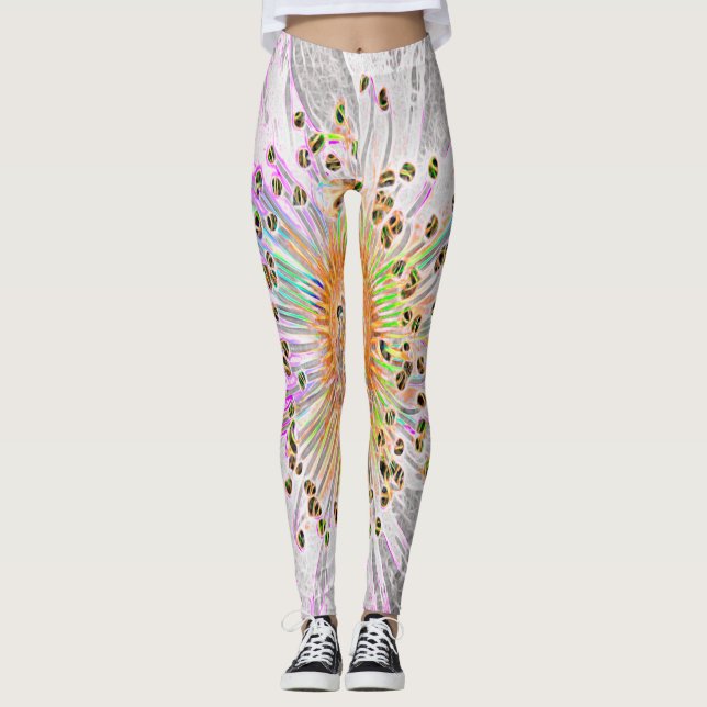 Wilde Rose Design-Leggings in Pastellen Leggings (Vorderseite)