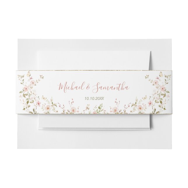 Wilde Rose Einladungsbanderole (Vorderseite Beispiel)