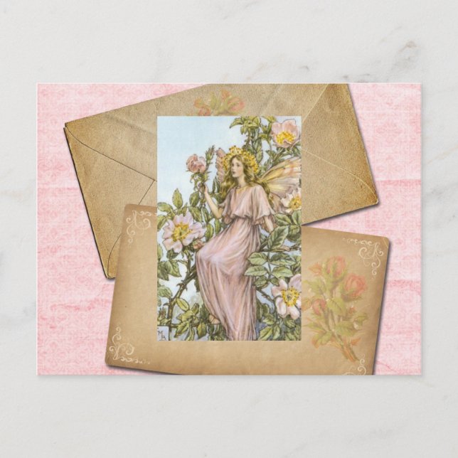Wilde Rose Fairy Card Postkarte (Vorderseite)