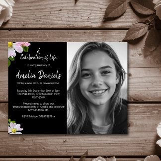 Wilde Rose - Feier des Lebens - Fotokarte Einladung