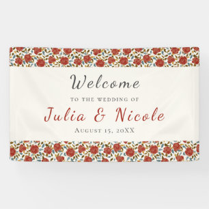 Wilde Rose Floral Petals Garden Affair Wedding Banner