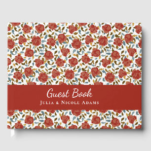 Wilde Rose Floral Petals Garden Affair Wedding Gästebuch