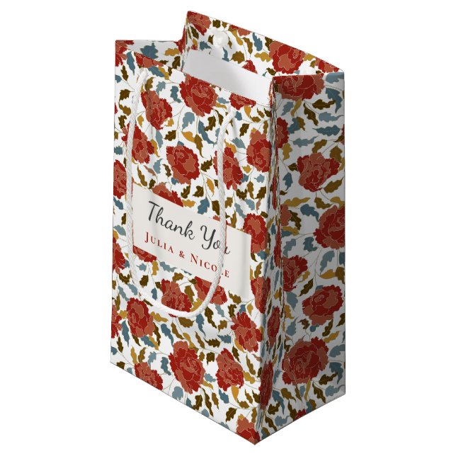 Wilde Rose Floral Petals Garden Affair Wedding Kleine Geschenktüte (Vorderseite Schrägansicht)