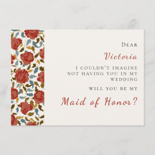 Wilde Rose Floral Petals Garden Affair Wedding Menükarte