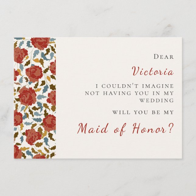 Wilde Rose Floral Petals Garden Affair Wedding Menükarte (Vorderseite)