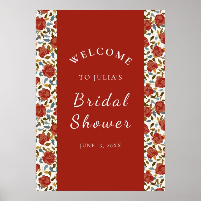 Wilde Rose Floral Petals Garden Affair Wedding Poster (Vorne)