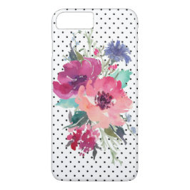 Wilde Rose Floral Wasserfarbe auf gepunktetem Must Case-Mate iPhone Hülle