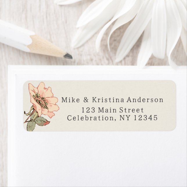 Wilde Rose Girl Baby Dusche Rücksendeadresse (Insitu)