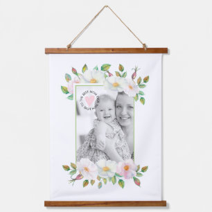 Wilde Rose Grüne Grenze Muttertag Foto Wandteppich Mit Holzrahmen