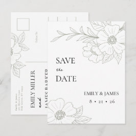 Wilde Rose im Spiel Save the Date einfach Postkarte