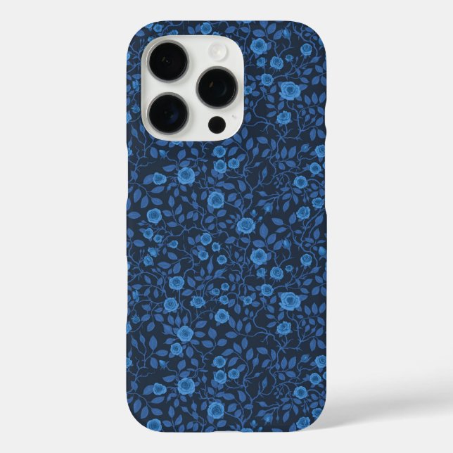 Wilde Rose in blau Case-Mate iPhone Hülle (Rückseite)
