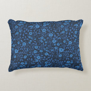Wilde Rose in blau Dekokissen