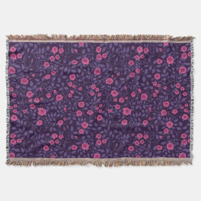 Wilde Rose in Rosa und lila Decke (Vorderseite)