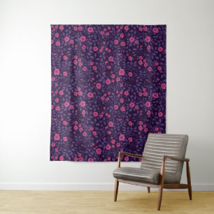 Wilde Rose in Rosa und lila Wandteppich