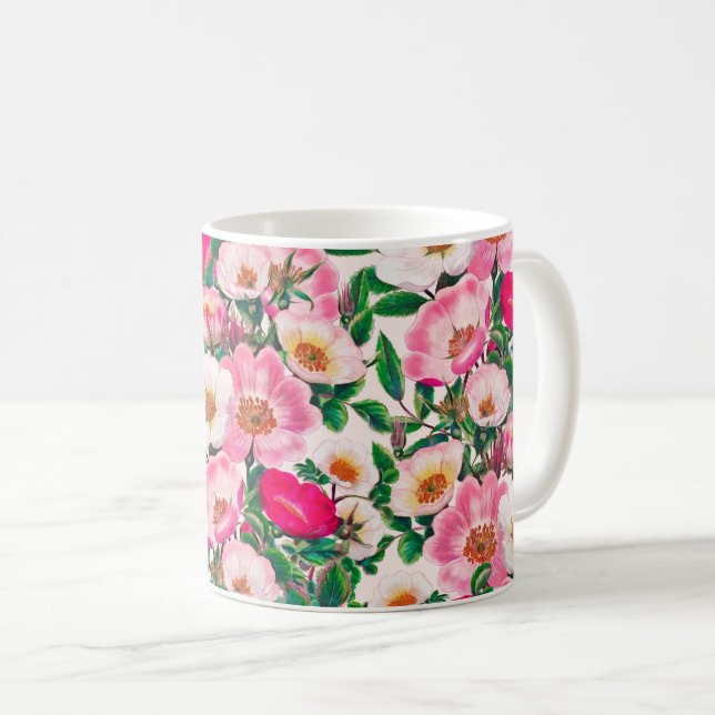 Wilde Rose Kaffeetasse (VorderseiteRechts)