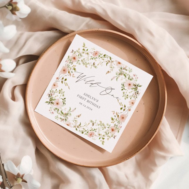 Wilde Rose Kinder Erste Geburtstagszeitung Serviette (Von Creator hochgeladen)