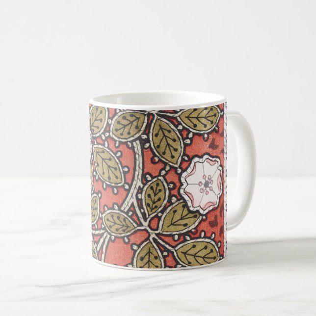 Wilde Rose Kunst Illustration Blume Vintag Kaffeetasse (VorderseiteRechts)