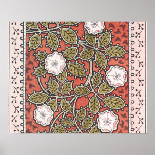Wilde Rose Kunst Illustration Blume Vintag Poster
