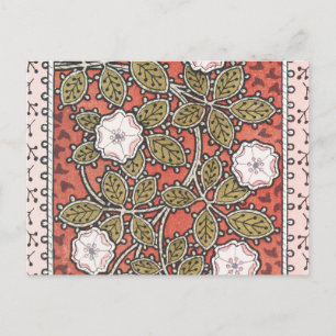 Wilde Rose Kunst Illustration Blume Vintag Postkarte