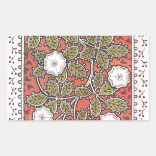 Wilde Rose Kunst Illustration Blume Vintag Rechteckiger Aufkleber