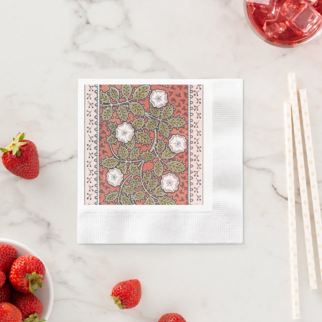 Wilde Rose Kunst Illustration Blume Vintag Serviette (Beispiel)