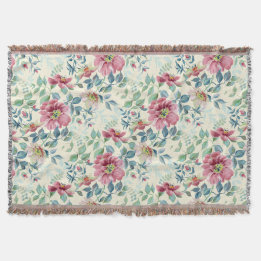 Wilde Rose Multicolor auf Elfenbeinknochen Decke