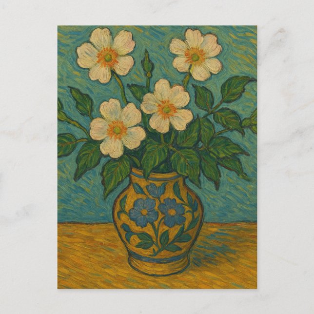 Wilde Rose Postkarte (Vorderseite)