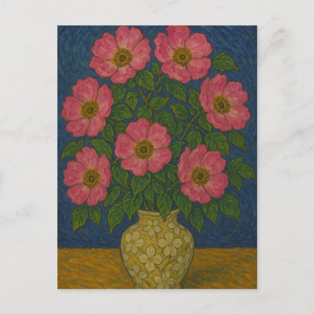 Wilde Rose Postkarte (Vorderseite)