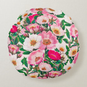 Wilde Rose Rundes Kissen