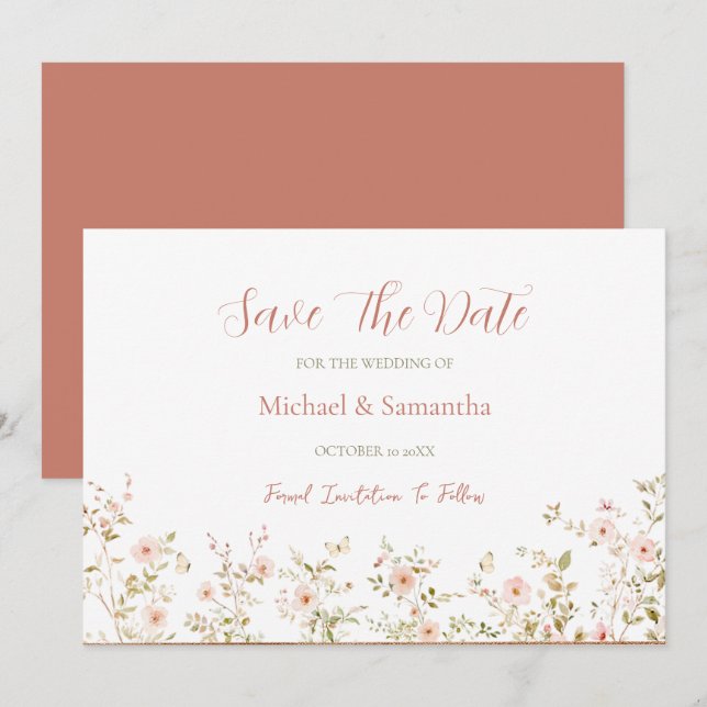 Wilde Rose Save The Date (Vorne/Hinten)