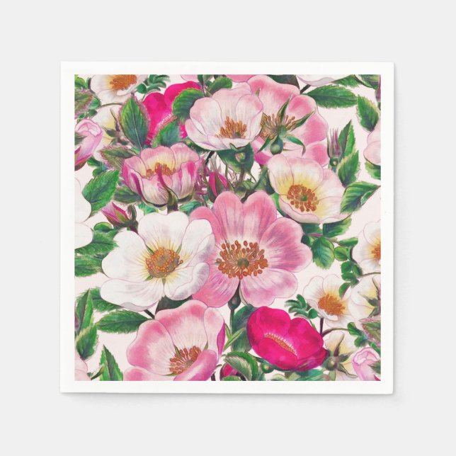 Wilde Rose Serviette (Vorderseite)