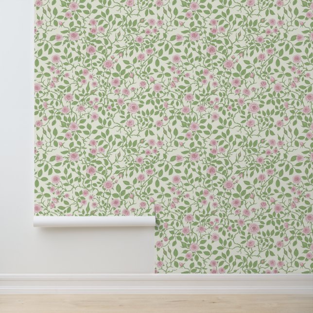 Wilde Rose Tapete (Anwendung)