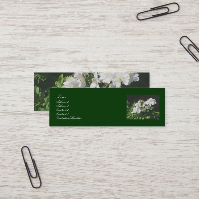 Wilde Rose-Visitenkarten Mini Visitenkarte (Vorderseite/Rückseite Beispiel)