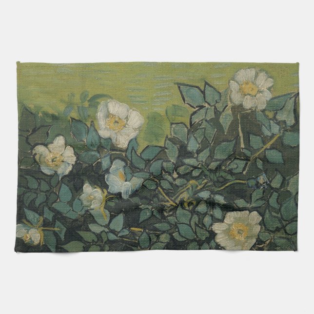 Wilde Rose von Vincent van Gogh Geschirrtuch (Horizontal)