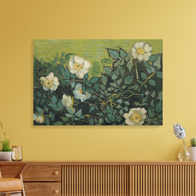 Wilde Rose von Vincent van Gogh Leinwanddruck (Insitu (Wohnzimmer))