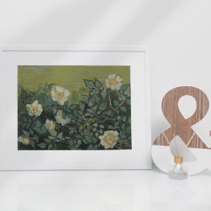 Wilde Rose von Vincent van Gogh, Vintag Garden Art Poster